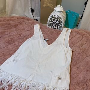 Destroyed white tank top